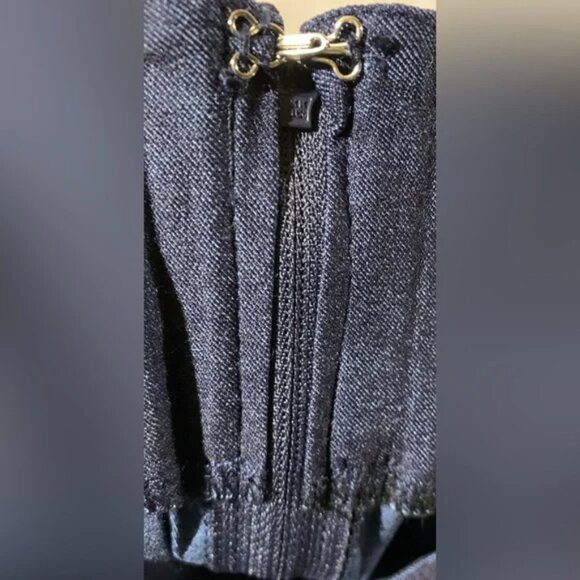 NWT 5X 26 Unique Vintage Dark Blue Denim High Waist Rizzo Cigarette Pants - Picture 5 of 9